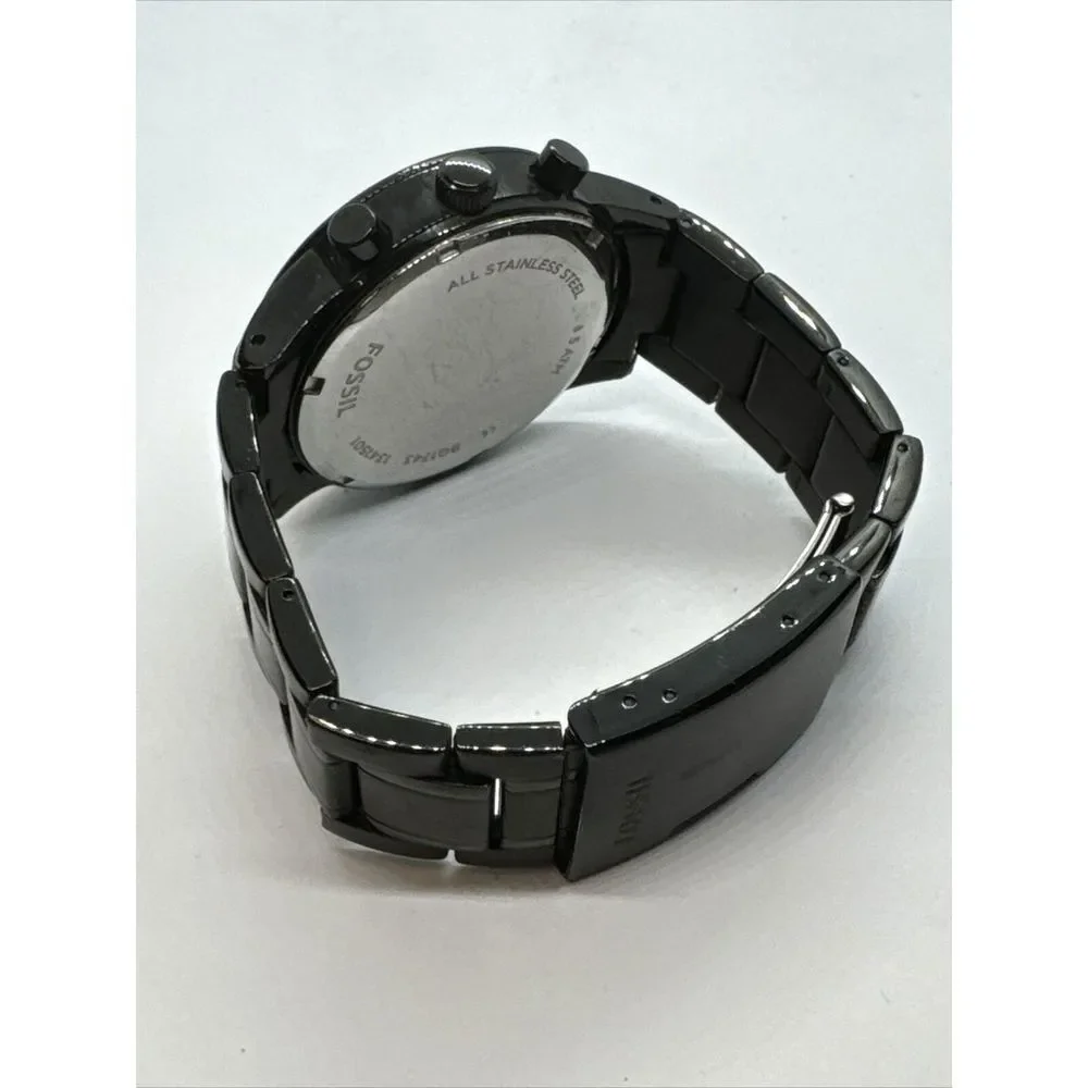 Fossil Small Flyn BQ1743 Men's Black Stainless Steel Analog Dial Watch JNA359